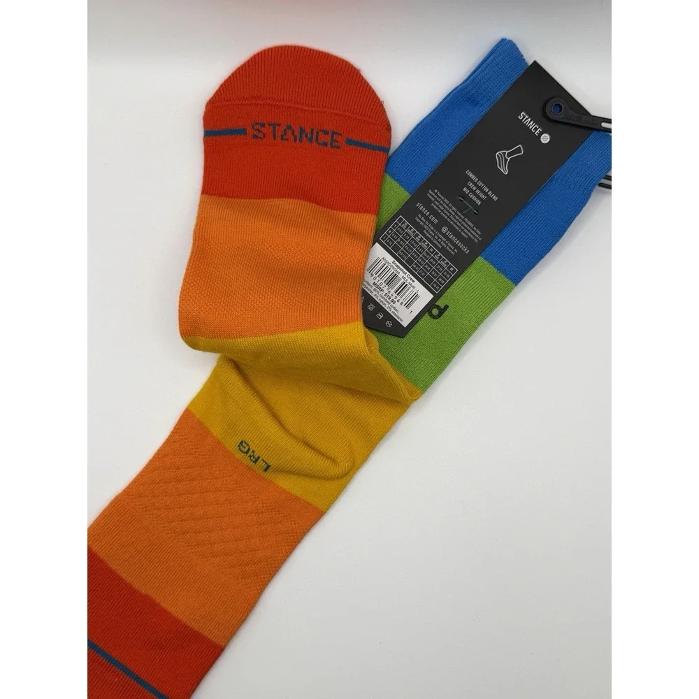 Stance Snapshot Crew Polaroid Socks Multicolor Mens Large A555D25SNA NWT